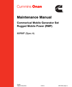 Cummins 60RMP Commerical Mobile Generator Set Rugged Mobile Power Manintenance manual PDF Download