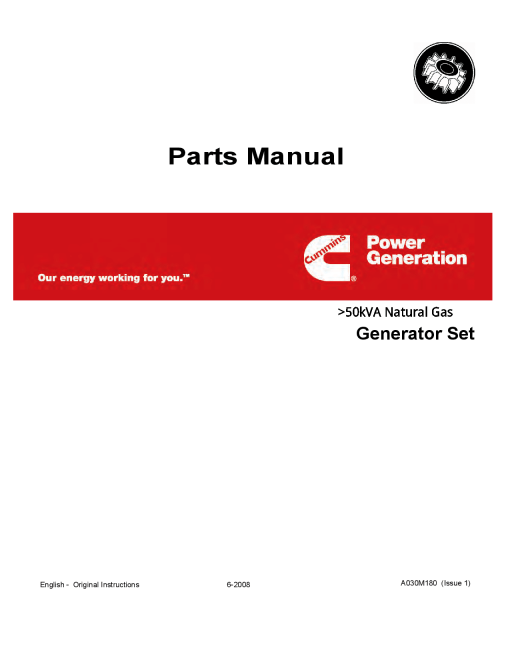 Cummins 6B Standard Generator Set Parts Manual PDF Download