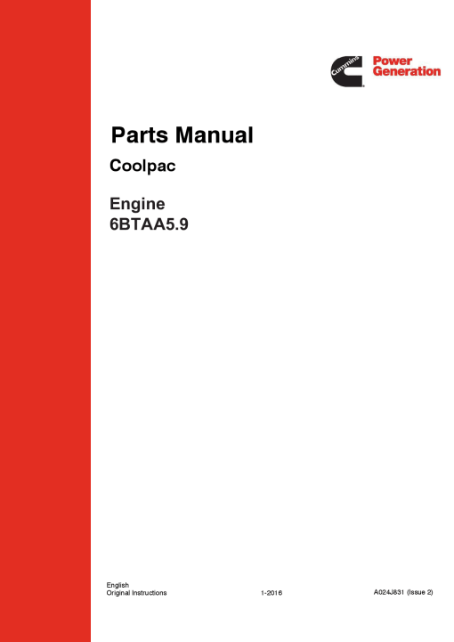Cummins 6BTAA5.9 Series Engine Parts Manual PDF Download
