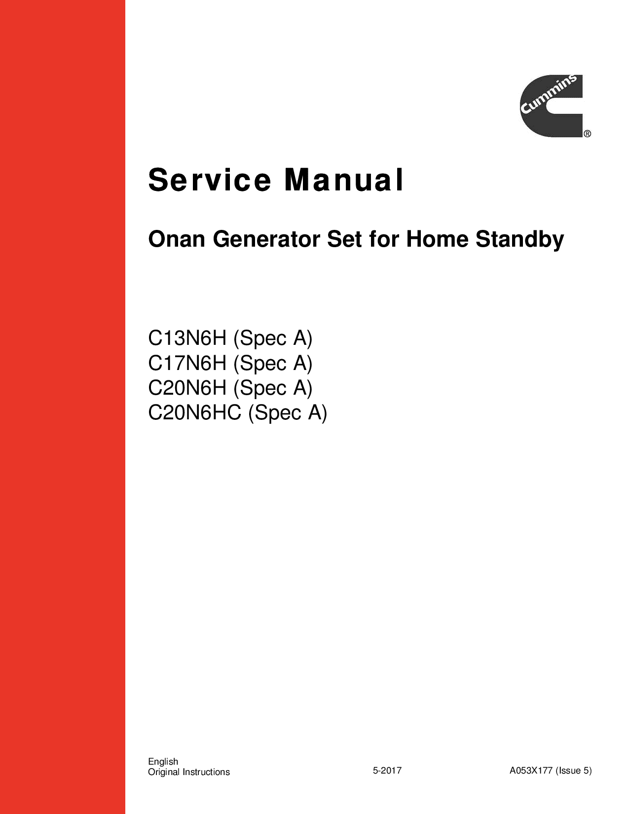 Cummins C13N6H--C20N6H, C20N6HC, Connect Series, 13-20 kW Service Manual PDF Download