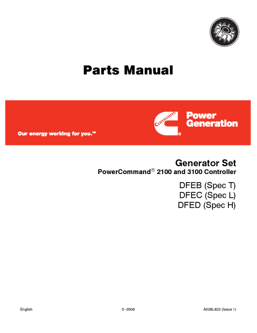 Cummins DFEB-D with KTA19 Engine, PCC 2100 or PCC 3100 Parts Manual PDF Download