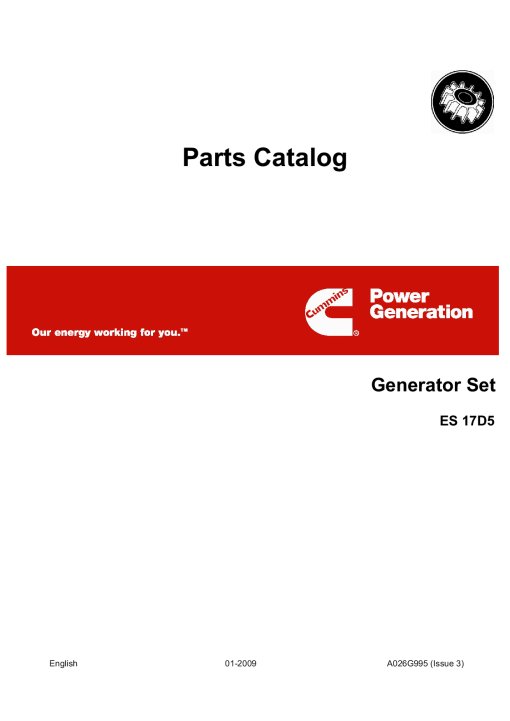 Cummins Genset ES 17D5 Parts Manual PDF Download