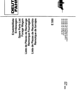 Deutz E550 Baler Parts manual catalog PDF Download