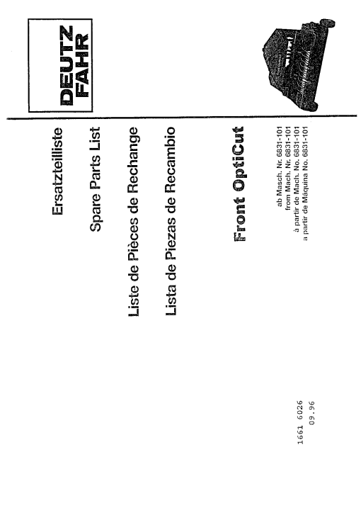 Deutz Front_Opticut Trailer Parts manual catalog PDF Download