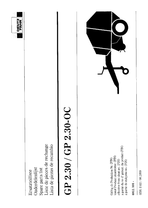 Deutz GP2.30 Baler Parts manual catalog PDF Download