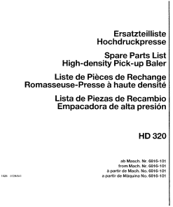Deutz HD-320 Baler Parts manual catalog PDF Download