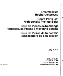 Deutz HD-360 Baler Parts manual catalog PDF Download