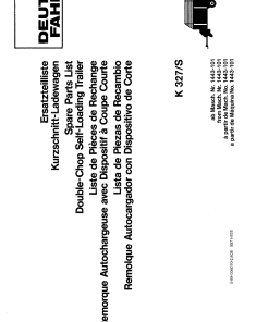 Deutz K327 Trailer Parts manual catalog PDF Download
