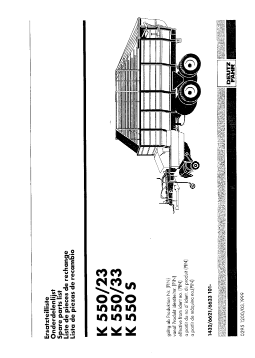 Deutz K550-23_550-33 Trailer Parts manual catalog PDF Download