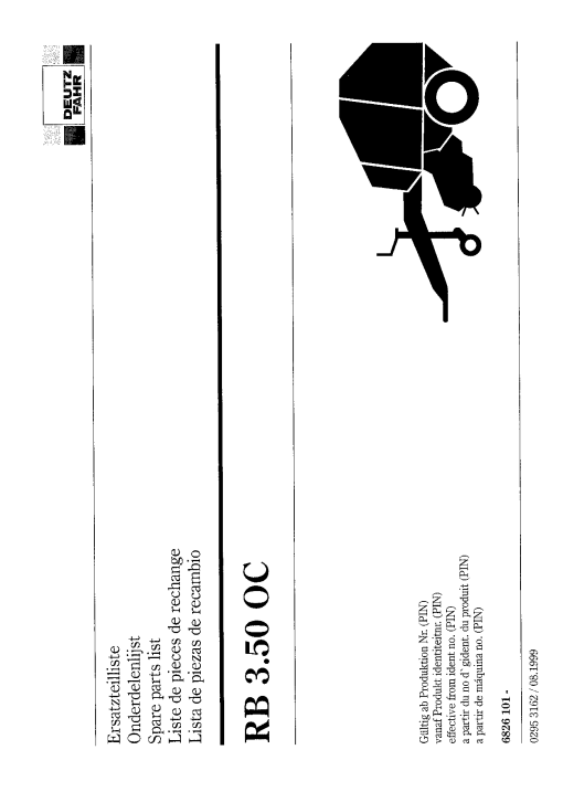 Deutz RB3.50 Baler Parts manual catalog PDF Download