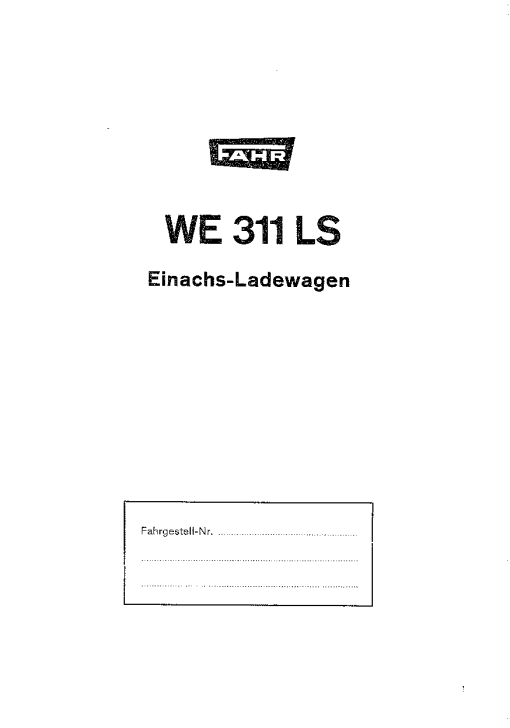 Deutz WE311 Trailer Parts manual catalog PDF Download