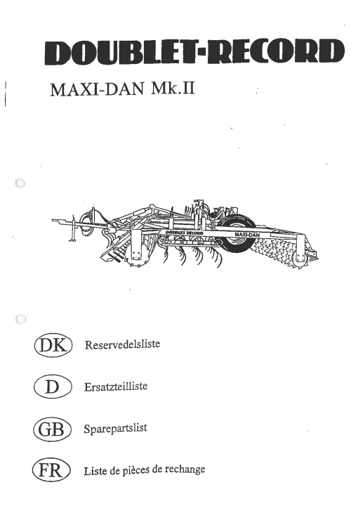 Doublet-Record Maxi-Dan_MKII Parts manual catalog PDF Download
