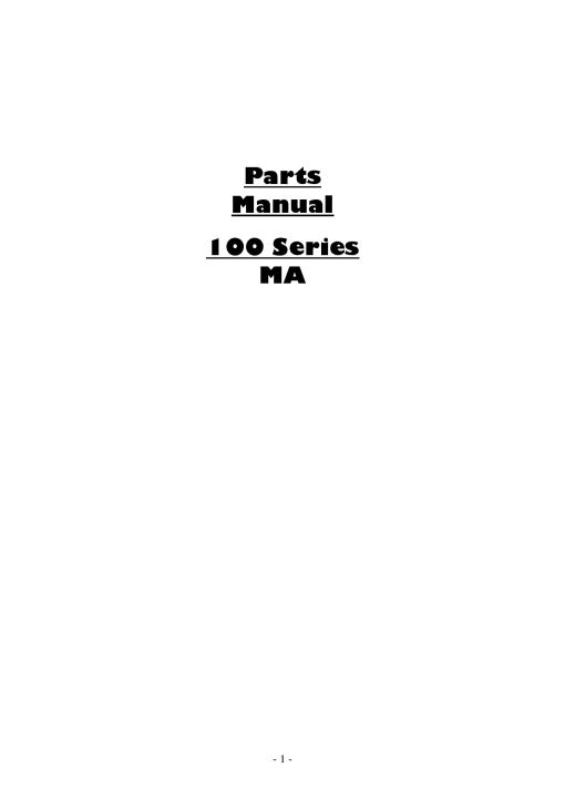 Dowdeswell 100_Series_MA Parts manual catalog PDF Download