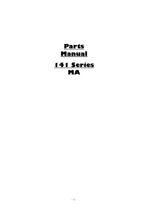 Dowdeswell 141_Series_MA Parts manual catalog PDF Download
