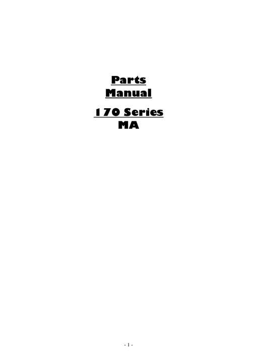 Dowdeswell 170_Series_MA Parts manual catalog PDF Download