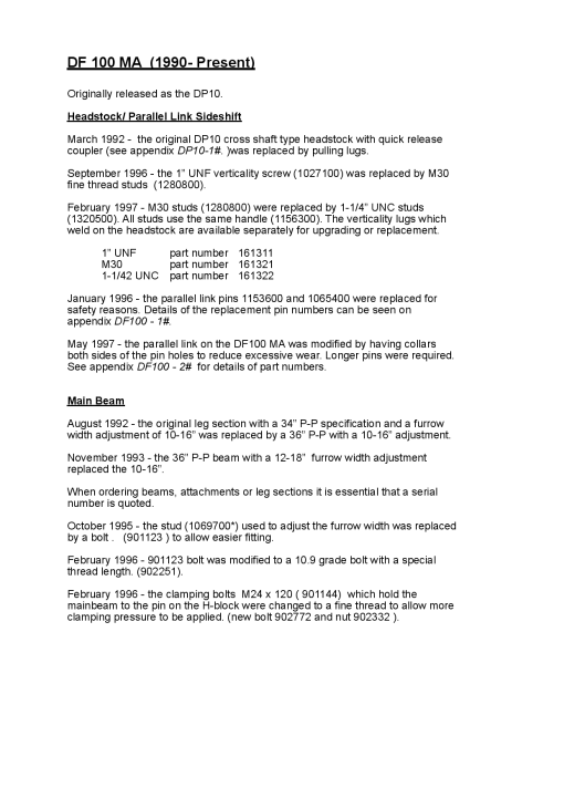 Dowdeswell DF100MA_History Parts manual catalog PDF Download