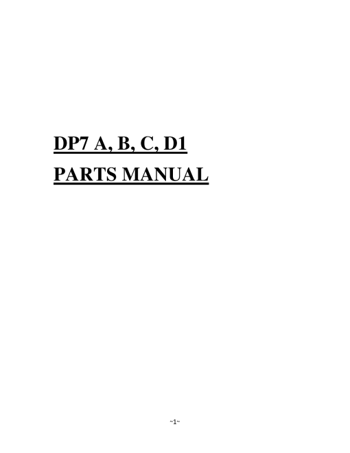 Dowdeswell DP7_ABC_D1 Parts manual catalog PDF Download