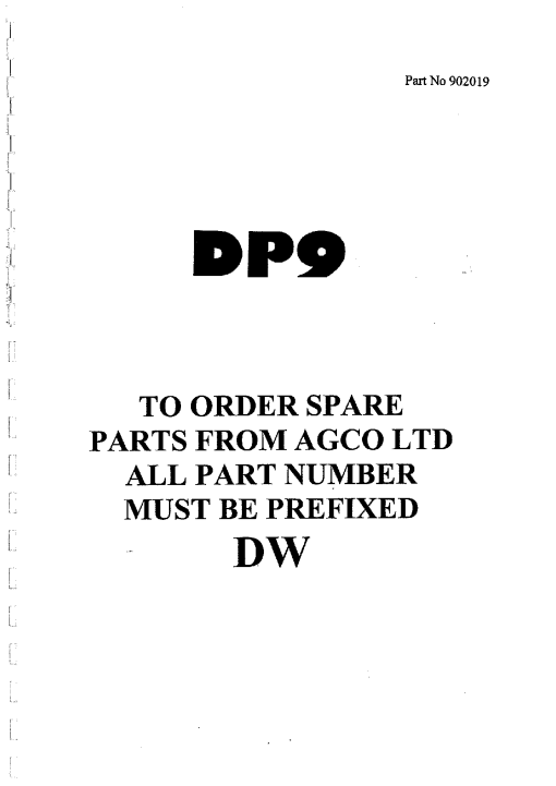 Dowdeswell DP9 Parts manual catalog PDF Download