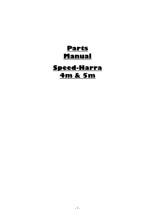 Dowdeswell Speed_Harra_4_and_5_M Parts manual catalog PDF Download