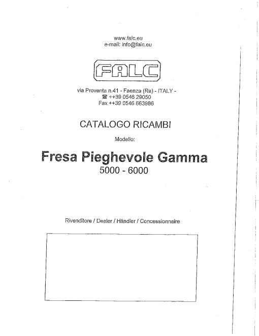 Falc Gamma_5000_6000 Parts manual catalog PDF Download