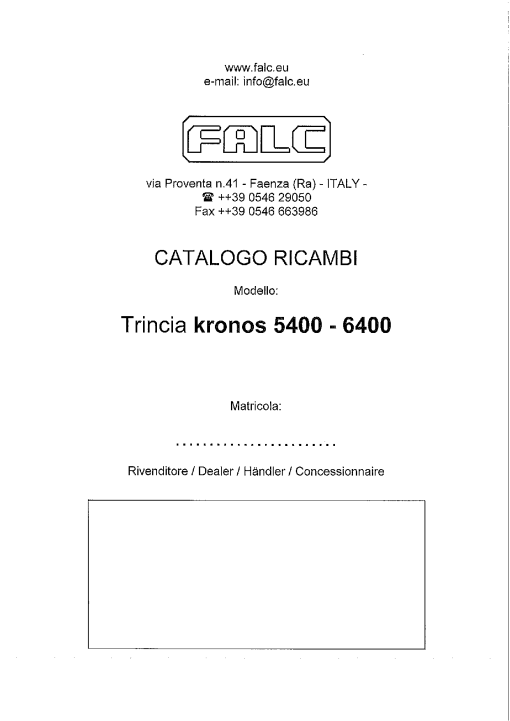 Falc Kronos_5400_6400 Parts manual catalog PDF Download