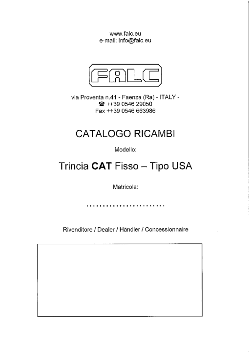 Falc Trincia_Cat_Fisso Parts manual catalog PDF Download