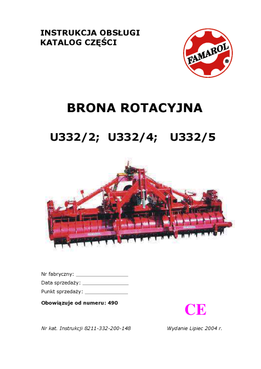 Famarol U332 Parts manual catalog PDF Download