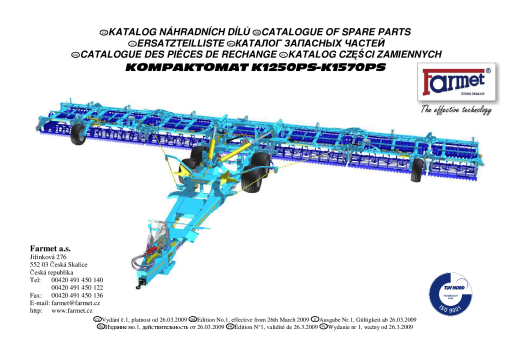Farmet Kompaktomat_K1250_1570 Parts manual catalog PDF Download