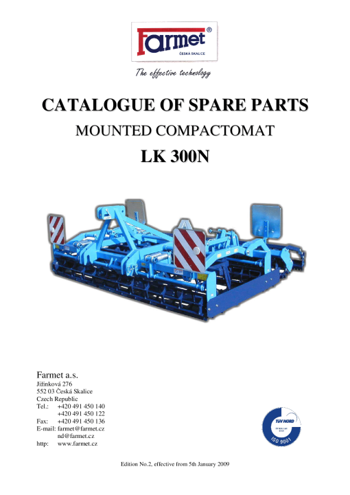 Farmet LK300 Parts manual catalog PDF Download
