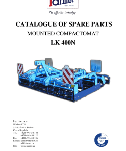 Farmet LK400 Parts manual catalog PDF Download