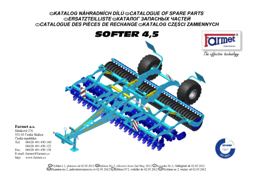 Farmet Softer_4.5 Parts manual catalog PDF Download