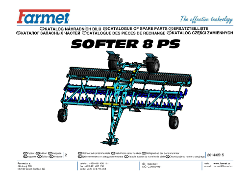 Farmet Softer_8 Parts manual catalog PDF Download