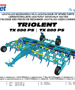 Farmet Triolent_TX600_800 Parts manual catalog PDF Download