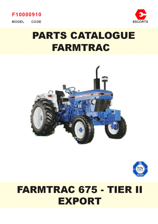 Farmtrac 675 Parts manual catalog PDF Download
