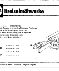 Fella KM187_225_1991 Disc Mower Parts manual catalog PDF Download