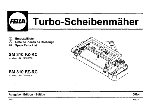 Fella SM310FZ-KC_FZ-RC_2007 Disc Mower Parts manual catalog PDF Download