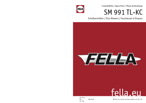 Fella SM991-TL-KC_2010 Disc Mower Parts manual catalog PDF Download