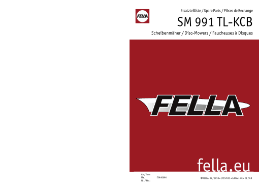 Fella SM991_TL-KCB_2010 Disc Mower Parts manual catalog PDF Download