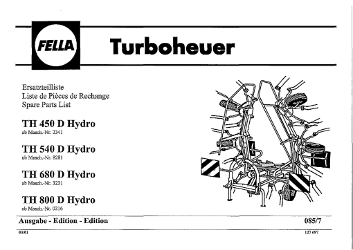 Fella TH450_540_680_800D-HYDRO_2001 Rotary Tedder Parts manual catalog PDF Download