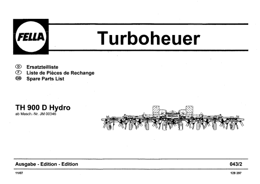 Fella TH900-D-HYDRO_2007 Rotary Tedder Parts manual catalog PDF Download