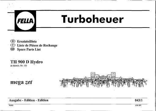 Fella TH900D-HYDRO_2003 Rotary Tedder Parts manual catalog PDF Download