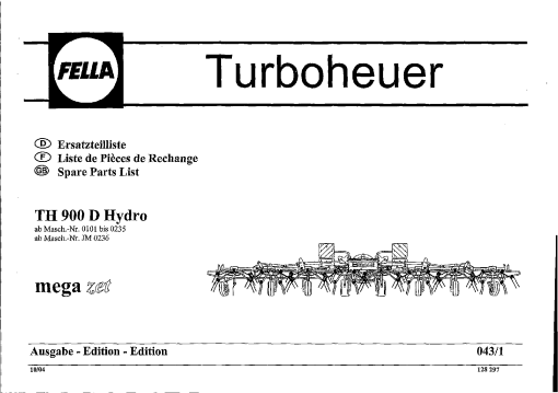 Fella TH900D-HYDRO_2004 Rotary Tedder Parts manual catalog PDF Download