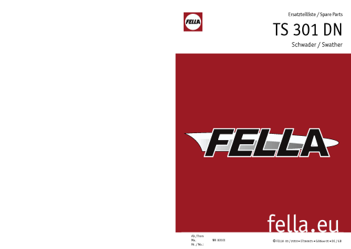 Fella TS301-DN_2010 Rotary Swather-Rake Parts manual catalog PDF Download