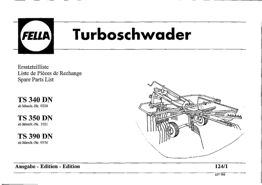 Fella TS340_350_390-DN_1996 Rotary Swather-Rake Parts manual catalog PDF Download
