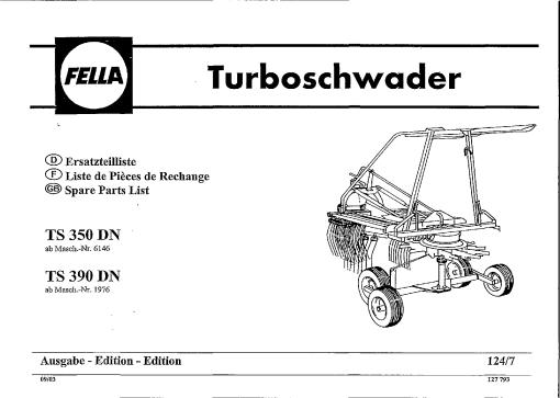 Fella TS350_390-DN_2003 Rotary Swather-Rake Parts manual catalog PDF Download