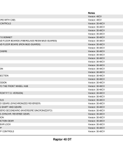 Ferrari Raptor_40DT Parts manual catalog PDF Download