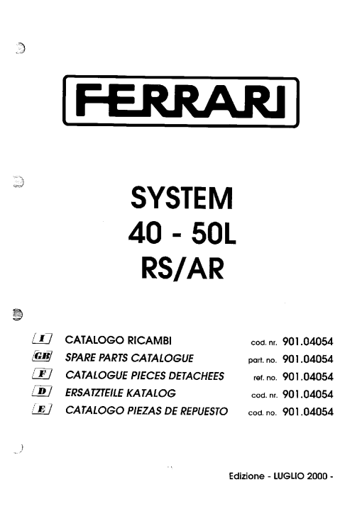 Ferrari System_40_50L_RS_AR Parts manual catalog PDF Download