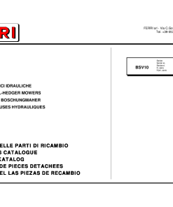 Ferri BSV10 Hydraulic Flail-Hedger Mowers Parts manual catalog PDF Download