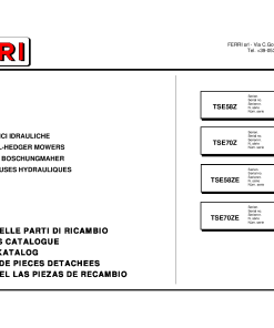 Ferri TSE58Z_TSE70Z Hydraulic Flail-Hedger Mowers Parts manual catalog PDF Download