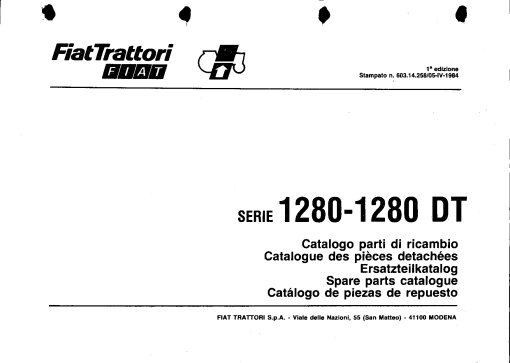 Fiat 1280 Parts manual catalog PDF Download